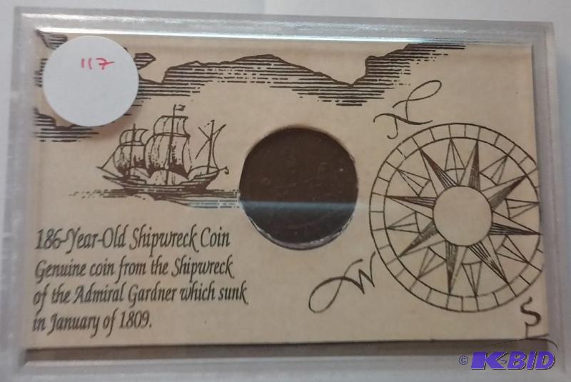 lot 117 image: 1808 Admiral Gardener Shipwreck Coi...