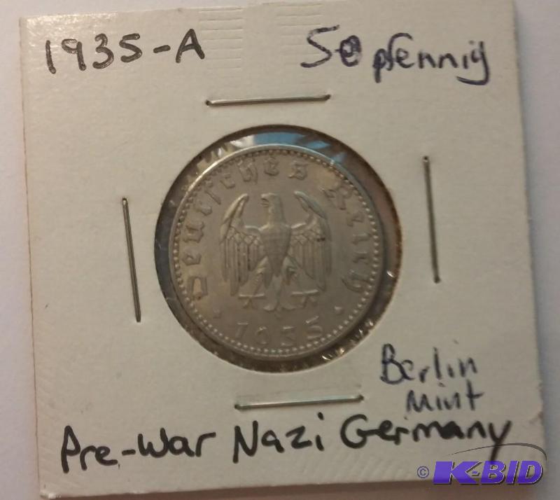 lot 118 image: 1935-A 50 Pfenning Pre-War Germany ...