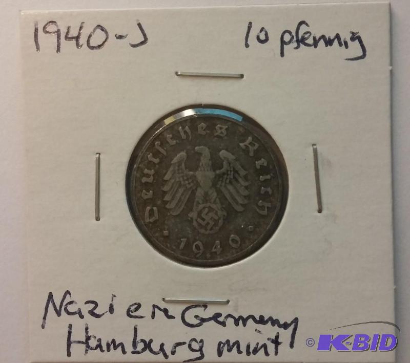 lot 120 image: 1940-J 10 Pfenning Germany Hamburg ...