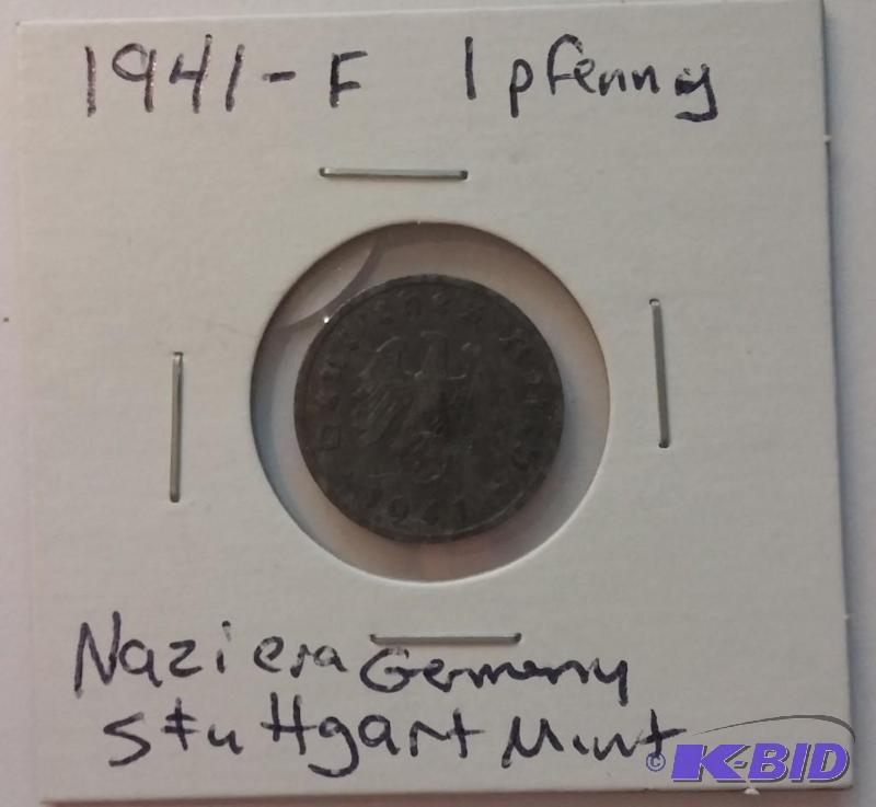 lot 124 image: 1941-F 1 Pfennig Germany Stuttgart ...