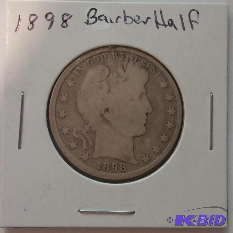 lot 129 image: 1898 Barber Half Dollar...