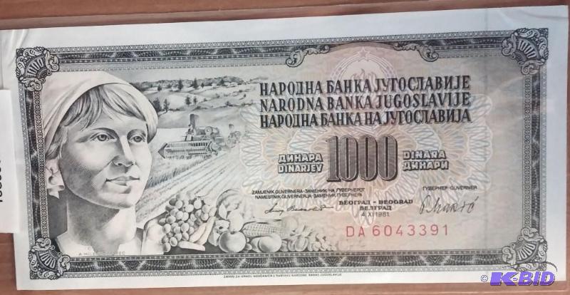 lot 13 image: Foreign Note Yugoslavia...