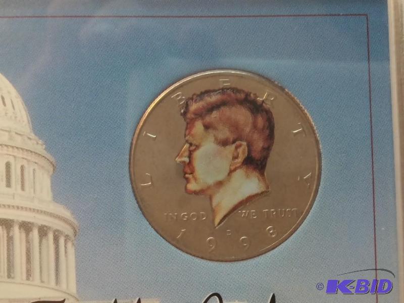 lot 145 image: 1998 D Colorized Kennedy Half Dolla...