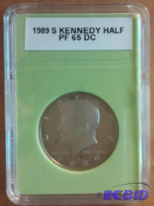 lot 49 image: 1989 S Kennedy Half Dollar Coin PF ...
