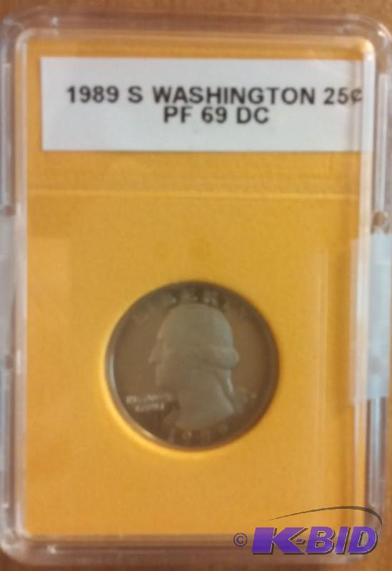 lot 51 image: 1989 S Washington Quarter coin PF 6...