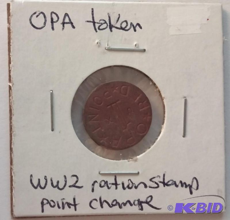 lot 54 image: OPA Token WW2 Ration Stamp Point Ch...