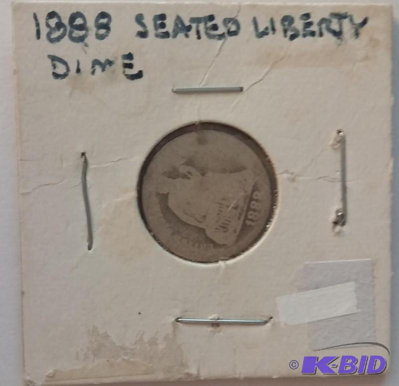 lot 56 image: 1888 Seated Liberty Dime coin silve...