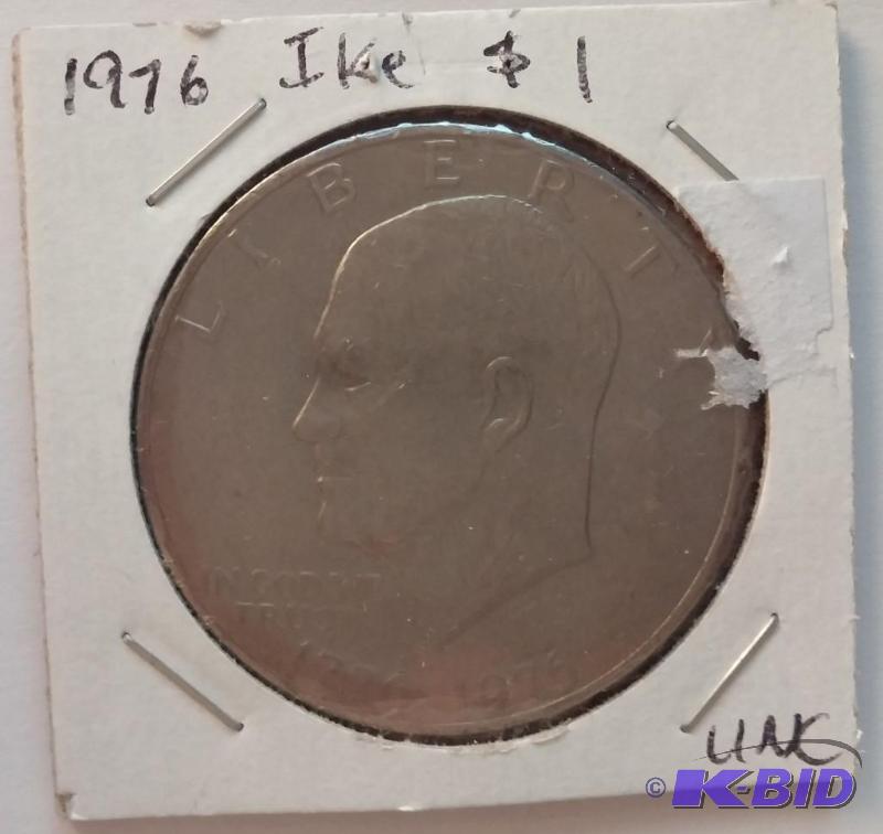 lot 57 image: 1976 Ike One Dollar Coin UNC...