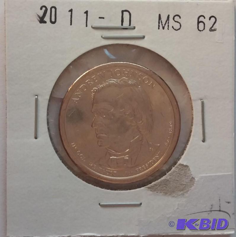 lot 62 image: 2011 D MS 62 Andrew Johnson Preside...