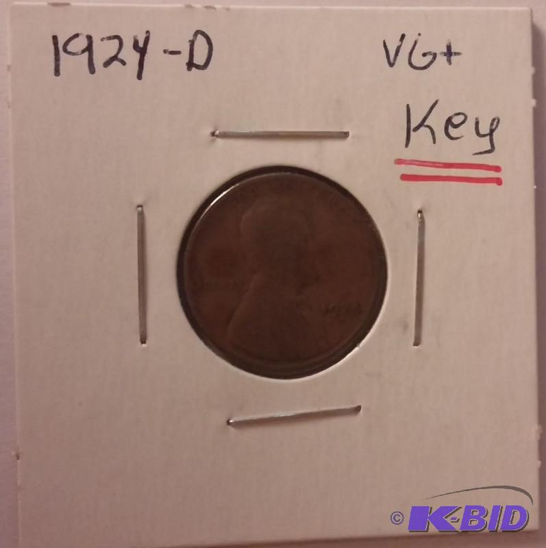 lot 76 image: 1924-D Lincoln One Cent Coin Wheat ...