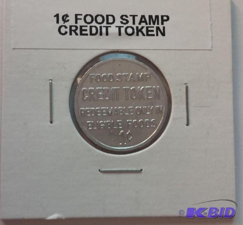 lot 87 image: One Cent Food Stamp Credit Token...
