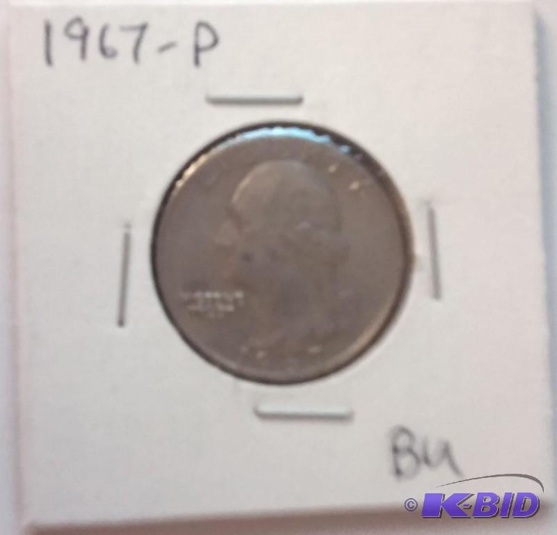lot 91 image: 1967-P Washington Quarter Dollar BU...