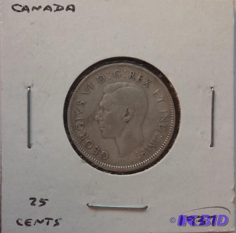 lot 99 image: 1937 Canada Quarter Silver...