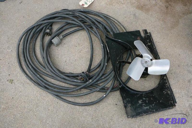 lot 33 image: Extension cord & Fan works Sold...