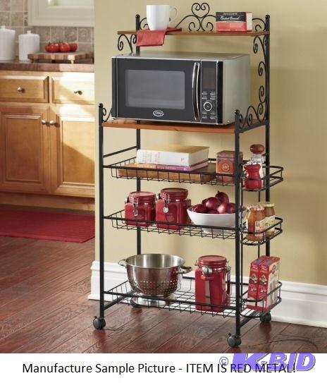 Red Scroll Microwave Cart - ITEM IS...