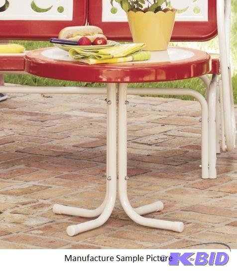 Red Outdoor Metal Side Table -&nbsp...
