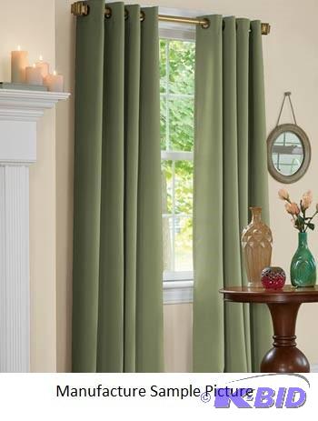 Moss Green Grommet Curtain Panels -...