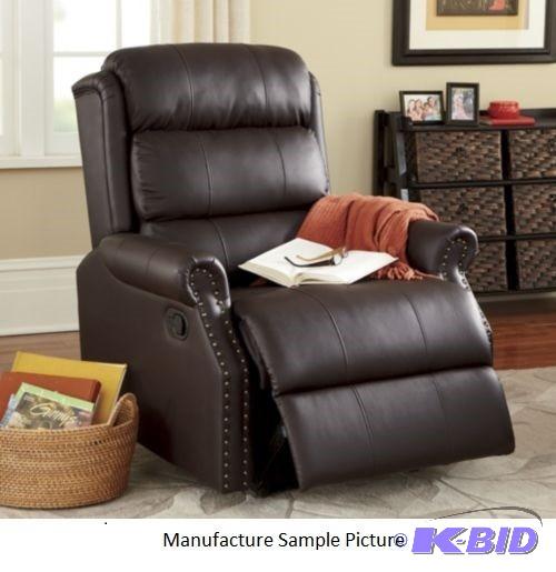 Black Like Leather Nailhead Recline...