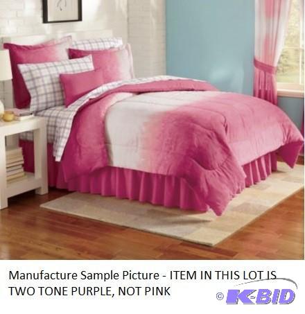 Queen Two Tone Purple Bedding Set -...