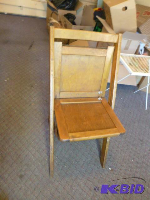lot 111 image: Vintage Wood Folding Chair...