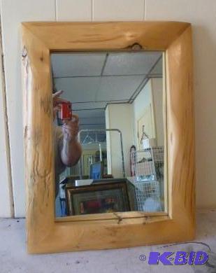 lot 126 image: Pine Log Framed Mirror 19" X 2...
