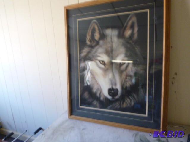 lot 139 image: Wolf Framed Print by Dave Marrick 3...