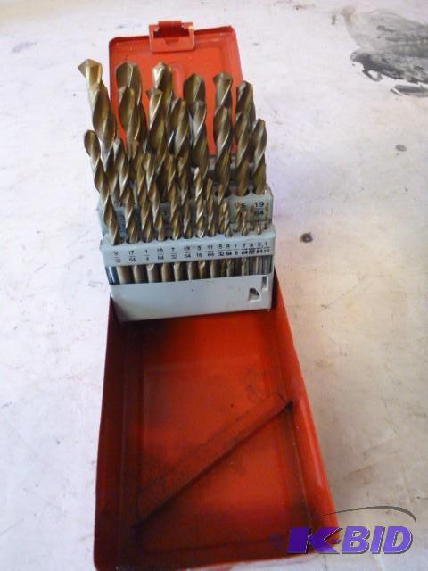 lot 14 image: Drill Bits in Metal Case...