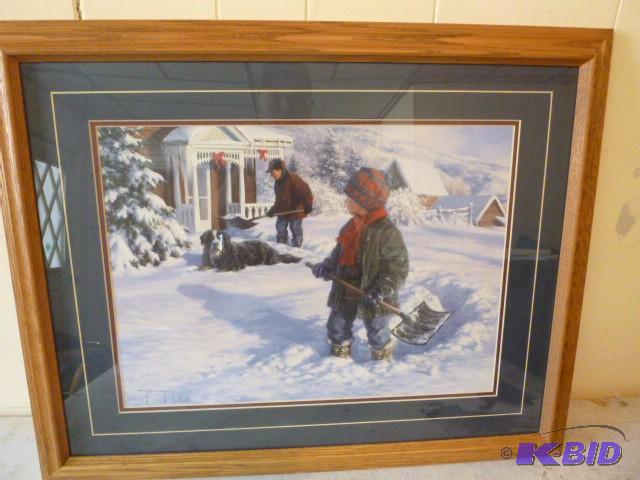 lot 147 image: Winter Scene Framed Print 24" ...