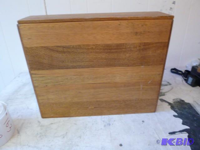 lot 158 image: Wood Storage Box 20" X 16"...