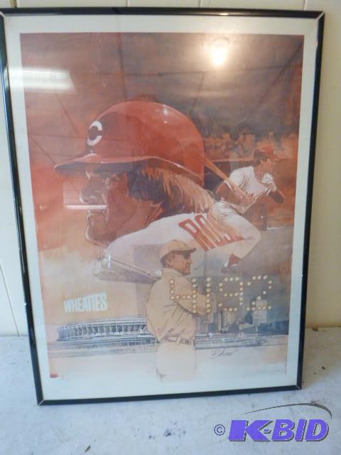 lot 48 image: Wheaties&nbspPete Rose Framed Pict...