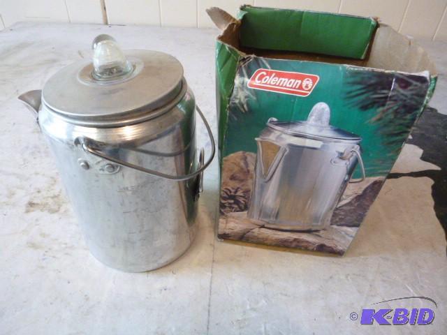 lot 82 image: Coleman 9 Cup Aluminum Coffee Perco...