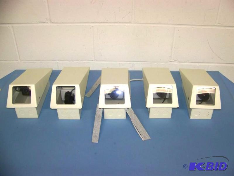 lot 51 image: (5) American Dynamics (AD), CCTV  Security Cameras in metal housing