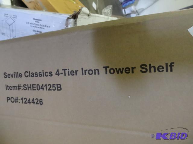 lot 106 image: Seville classics 4 tier iron tower ...