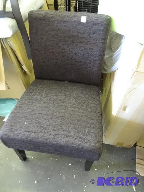 lot 132 image: Cushioned wood framed chair...
