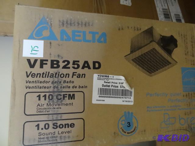 lot 175 image: Delta VFB25AD ventilation fan...