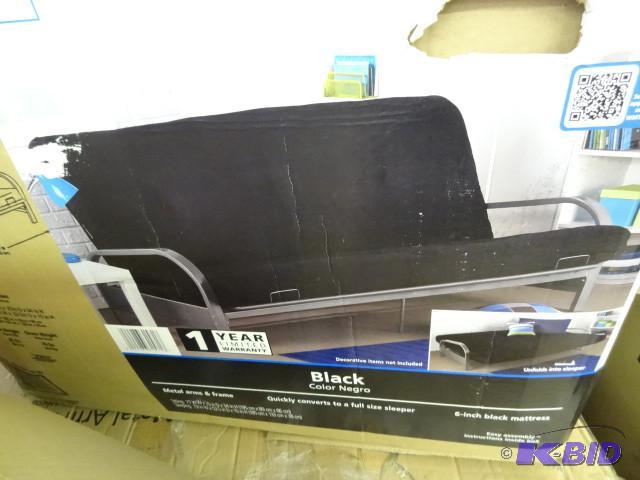lot 181 image: Metal arm futon black...
