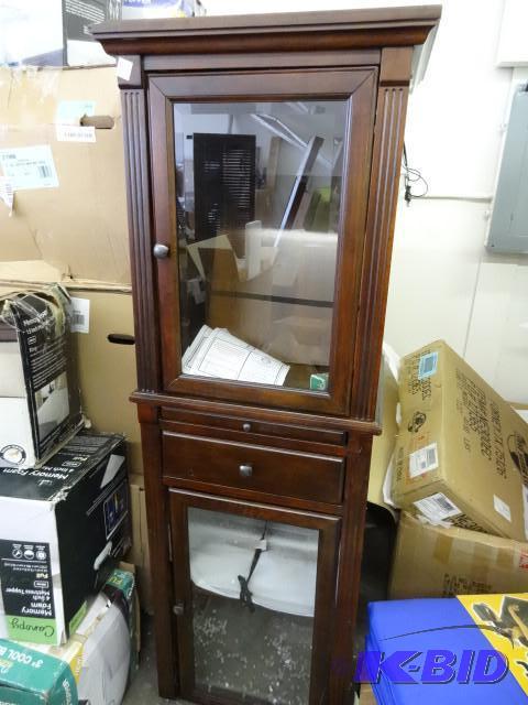 lot 196 image: One piece cabinet with 2 glass door...