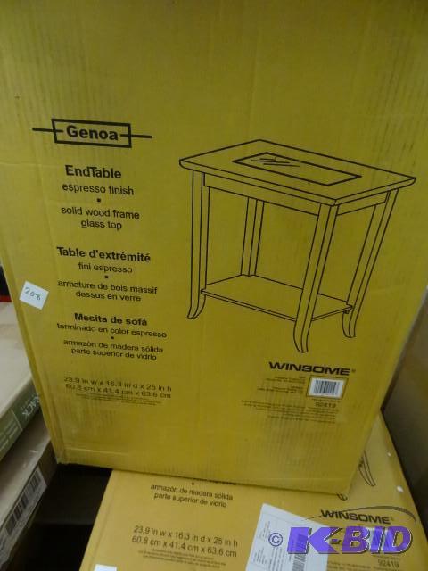 lot 208 image: Winsome genoa end table. 23.9 x 16....
