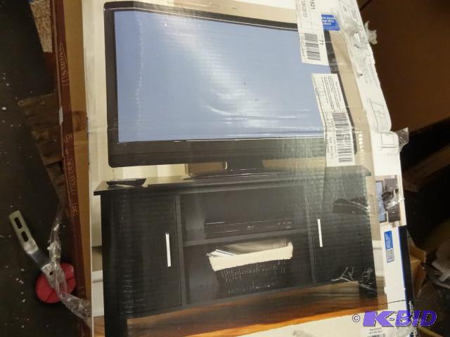 lot 219 image: Main stay TV stand. Black oak finis...