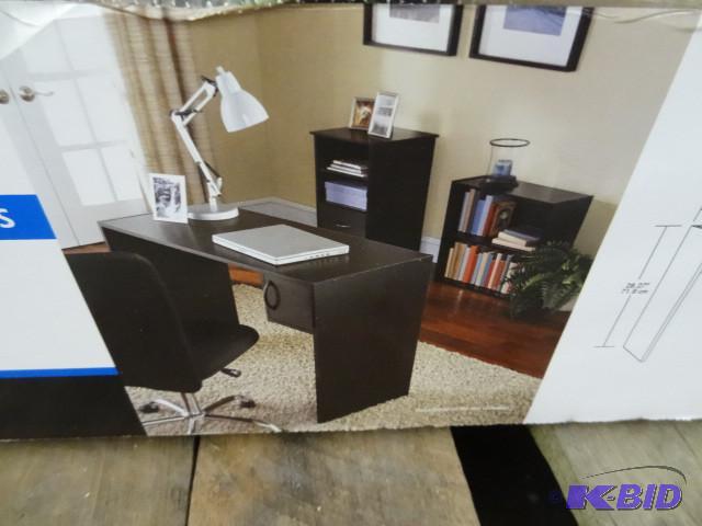 lot 221 image: Main stays 3 piece office set. Blac...