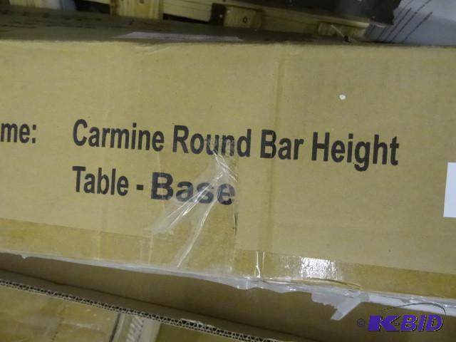 lot 227 image: Carmine round bar height table base...