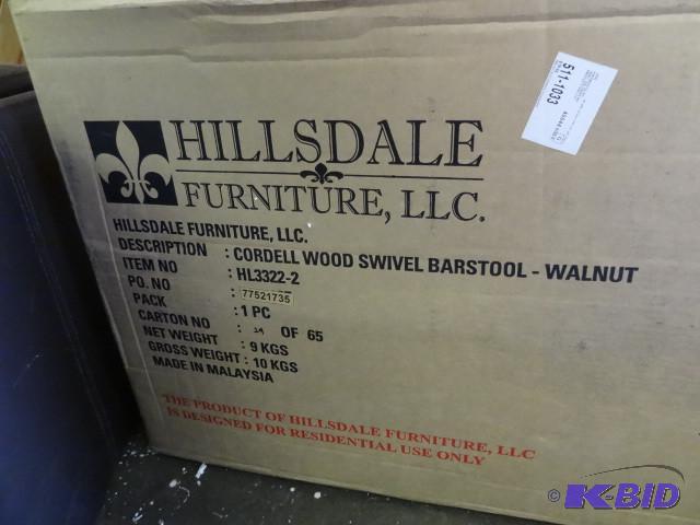 lot 25 image: Hillsdale cordell wood swivel bar s...