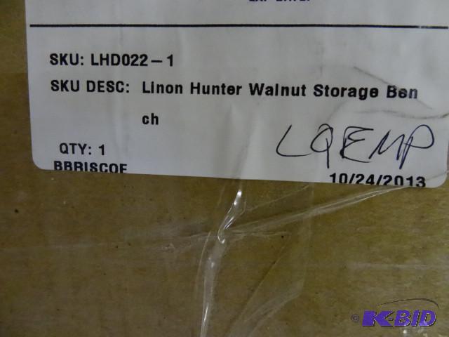lot 252 image: Linon Hunter Walnut storage bench L...
