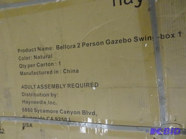 lot 259 image: Bellora 2 person gazebo swing box. ...
