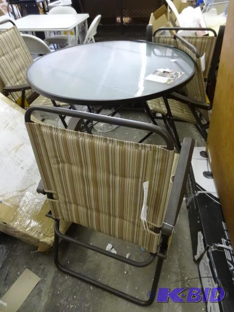 lot 263 image: Maun stays glass top folding outdoo...