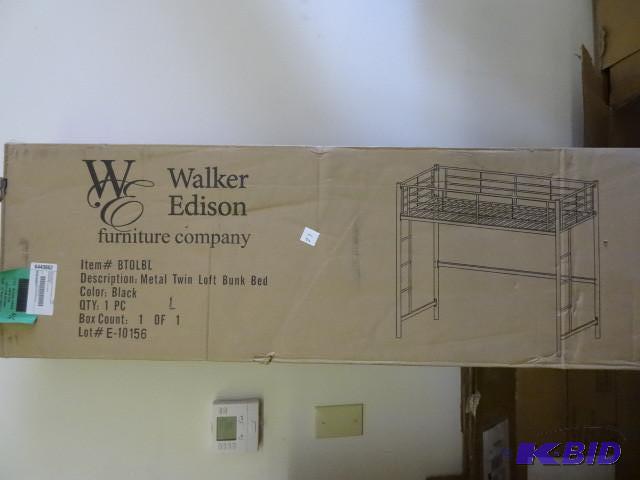 lot 27 image: Walker Edison metal twin loft bunk ...