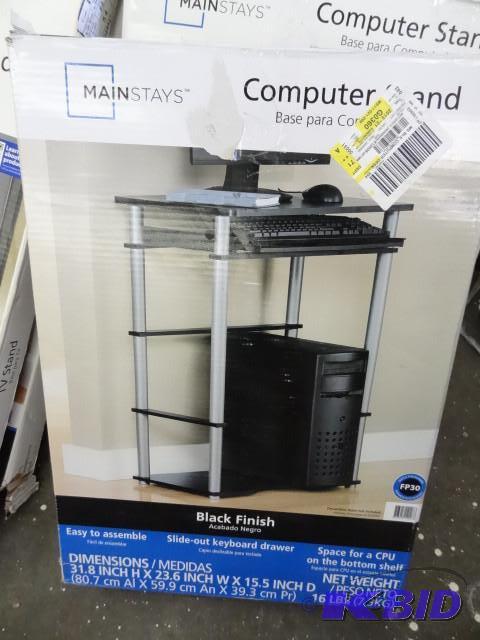 lot 60 image: Main stays computer stand. Black...