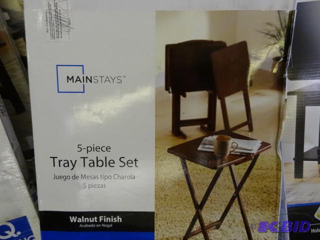 lot 74 image: Main stays 5 piece tray table set. ...