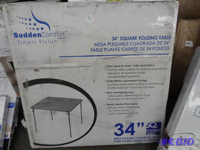 lot 88 image: 34 square folding table...