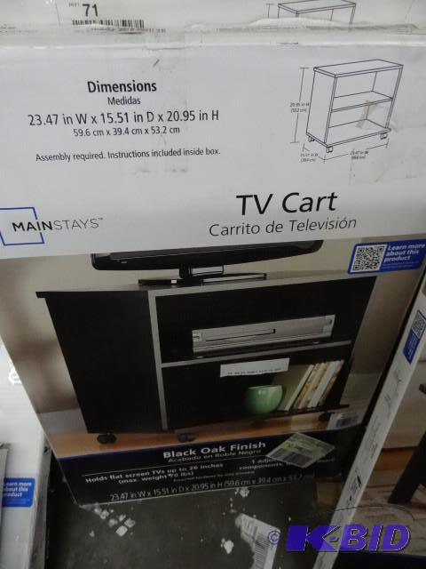 lot 91 image: Main stays TV cart. 23.47 x 15.51 x...